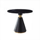 Metal Contemporary Dining Table Marble Table with Pedestal Base Black Black Clearhalo ' dining_table' 'Dining Tables & Seating' 'Dining Tables' 'furn' 'furn_dining_table' 'Furniture' 'furniture_dining_table' 'Kitchen & Dining Furniture' 'kitchen&dining_furn' 'kitchen' 'kitchen_dining_table' 4020536
