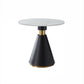 Metal Contemporary Dining Table Marble Table with Pedestal Base Gloss White Black Clearhalo ' dining_table' 'Dining Tables & Seating' 'Dining Tables' 'furn' 'furn_dining_table' 'Furniture' 'furniture_dining_table' 'Kitchen & Dining Furniture' 'kitchen&dining_furn' 'kitchen' 'kitchen_dining_table' 4020537