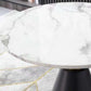 Metal Contemporary Dining Table Marble Table with Pedestal Base Clearhalo ' dining_table' 'Dining Tables & Seating' 'Dining Tables' 'furn' 'furn_dining_table' 'Furniture' 'furniture_dining_table' 'Kitchen & Dining Furniture' 'kitchen&dining_furn' 'kitchen' 'kitchen_dining_table' 4020545