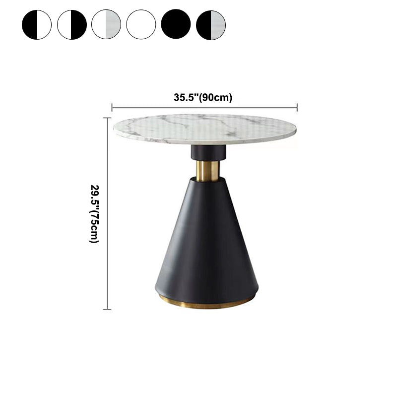 Metal Contemporary Dining Table Marble Table with Pedestal Base Clearhalo ' dining_table' 'Dining Tables & Seating' 'Dining Tables' 'furn' 'furn_dining_table' 'Furniture' 'furniture_dining_table' 'Kitchen & Dining Furniture' 'kitchen&dining_furn' 'kitchen' 'kitchen_dining_table' 4020550