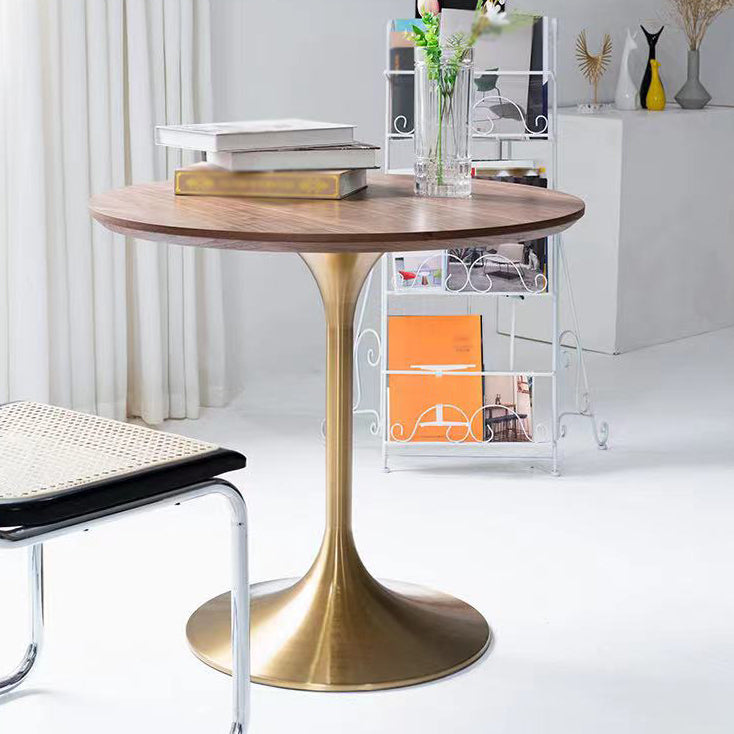 Metal Contemporary Round Dining Table Solid Wood Top Table for Dining Room Clearhalo ' dining_table' 'Dining Tables & Seating' 'Dining Tables' 'furn' 'furn_dining_table' 'Furniture' 'furniture_dining_table' 'Kitchen & Dining Furniture' 'kitchen&dining_furn' 'kitchen' 'kitchen_dining_table' 4020555