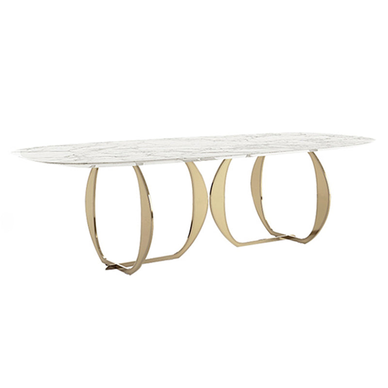 Traditional Luxury Rectangle Dining Table Stainless Steel Table for Indoor Without Chairs Clearhalo ' dining_table' 'Dining Tables & Seating' 'Dining Tables' 'furn' 'furn_dining_table' 'Furniture' 'furniture_dining_table' 'Kitchen & Dining Furniture' 'kitchen&dining_furn' 'kitchen' 'kitchen_dining_table' 4020568