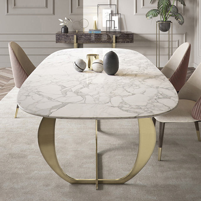 Traditional Luxury Rectangle Dining Table Stainless Steel Table for Indoor Clearhalo ' dining_table' 'Dining Tables & Seating' 'Dining Tables' 'furn' 'furn_dining_table' 'Furniture' 'furniture_dining_table' 'Kitchen & Dining Furniture' 'kitchen&dining_furn' 'kitchen' 'kitchen_dining_table' 4020569