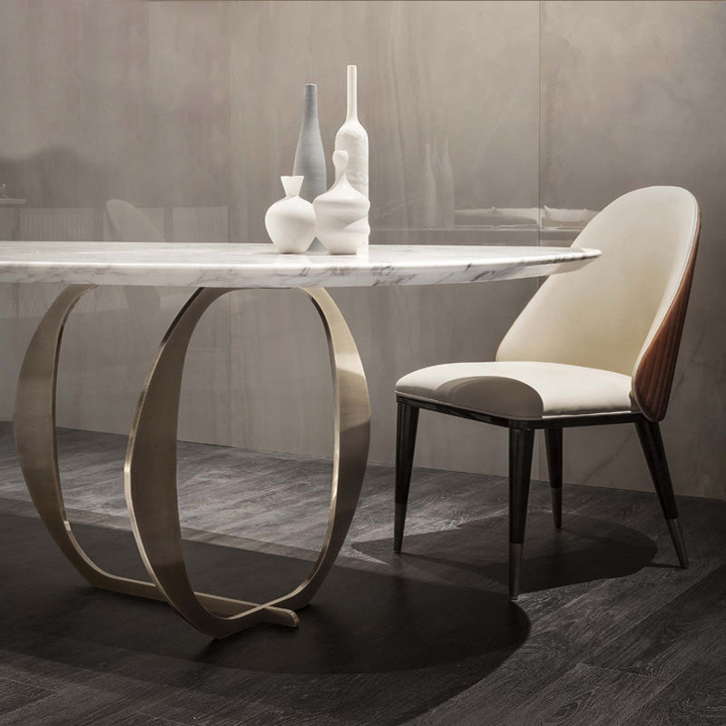 Traditional Luxury Rectangle Dining Table Stainless Steel Table for Indoor Clearhalo ' dining_table' 'Dining Tables & Seating' 'Dining Tables' 'furn' 'furn_dining_table' 'Furniture' 'furniture_dining_table' 'Kitchen & Dining Furniture' 'kitchen&dining_furn' 'kitchen' 'kitchen_dining_table' 4020571