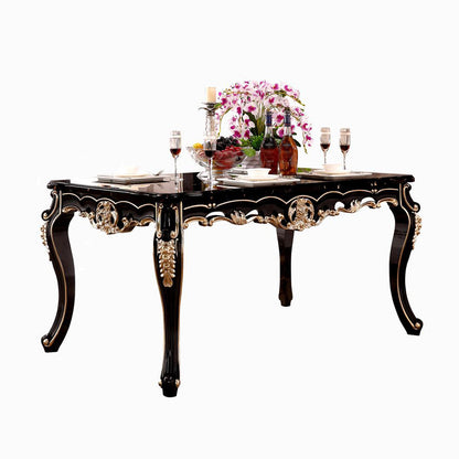 Marble Black Tone Dining Table Victorian 4 Legs Table for Dining Room Without Chairs Clearhalo ' dining_table' 'Dining Tables & Seating' 'Dining Tables' 'furn' 'furn_dining_table' 'Furniture' 'furniture_dining_table' 'Kitchen & Dining Furniture' 'kitchen&dining_furn' 'kitchen' 'kitchen_dining_table' 4020583