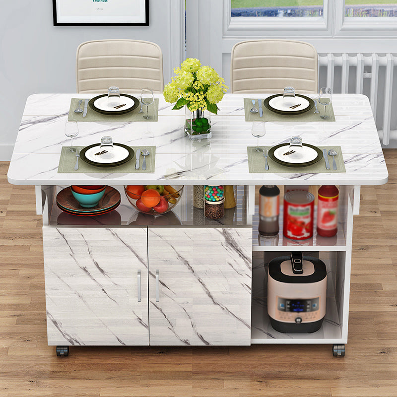 Manufactured Wood Contemporary Table Rectangular Wood Top Table with Drop Leaf Clearhalo ' dining_table' 'Dining Tables & Seating' 'Dining Tables' 'furn' 'furn_dining_table' 'Furniture' 'furniture_dining_table' 'Kitchen & Dining Furniture' 'kitchen&dining_furn' 'kitchen' 'kitchen_dining_table' 4020593