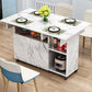 Manufactured Wood Contemporary Table Rectangular Wood Top Table with Drop Leaf Clearhalo ' dining_table' 'Dining Tables & Seating' 'Dining Tables' 'furn' 'furn_dining_table' 'Furniture' 'furniture_dining_table' 'Kitchen & Dining Furniture' 'kitchen&dining_furn' 'kitchen' 'kitchen_dining_table' 4020598