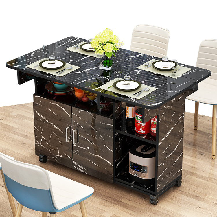 Manufactured Wood Contemporary Table Rectangular Wood Top Table with Drop Leaf Clearhalo ' dining_table' 'Dining Tables & Seating' 'Dining Tables' 'furn' 'furn_dining_table' 'Furniture' 'furniture_dining_table' 'Kitchen & Dining Furniture' 'kitchen&dining_furn' 'kitchen' 'kitchen_dining_table' 4020599