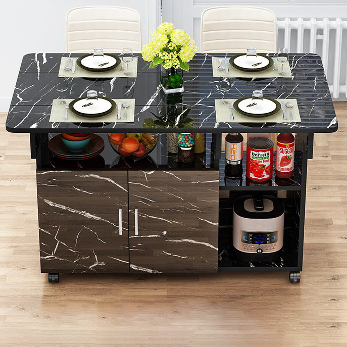Manufactured Wood Contemporary Table Rectangular Wood Top Table with Drop Leaf Clearhalo ' dining_table' 'Dining Tables & Seating' 'Dining Tables' 'furn' 'furn_dining_table' 'Furniture' 'furniture_dining_table' 'Kitchen & Dining Furniture' 'kitchen&dining_furn' 'kitchen' 'kitchen_dining_table' 4020600