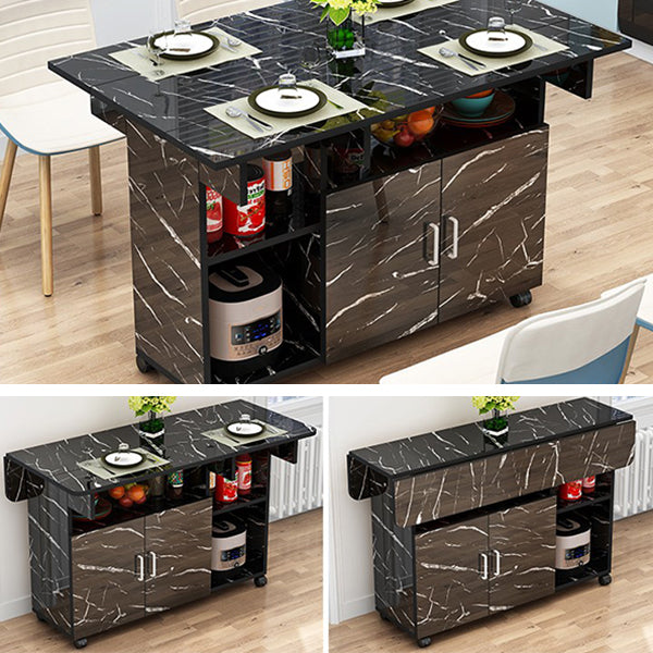 Manufactured Wood Contemporary Table Rectangular Wood Top Table with Drop Leaf Clearhalo ' dining_table' 'Dining Tables & Seating' 'Dining Tables' 'furn' 'furn_dining_table' 'Furniture' 'furniture_dining_table' 'Kitchen & Dining Furniture' 'kitchen&dining_furn' 'kitchen' 'kitchen_dining_table' 4020602