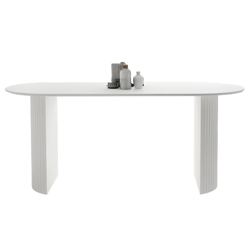 Solid Wood Contemporary Dining Table High Gloss White Wood Top Table for Dining Room Oval Without Chairs Clearhalo ' dining_table' 'Dining Tables & Seating' 'Dining Tables' 'furn' 'furn_dining_table' 'Furniture' 'furniture_dining_table' 'Kitchen & Dining Furniture' 'kitchen&dining_furn' 'kitchen' 'kitchen_dining_table' 4020646