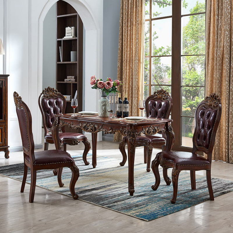 Rectangle 4-foot Dining Site Table Midcentury Solid Wood Table,55"L x 31.5"W x 29.5"H Clearhalo ' dining_table' 'Dining Tables & Seating' 'Dining Tables' 'furn' 'furn_dining_table' 'Furniture' 'furniture_dining_table' 'Kitchen & Dining Furniture' 'kitchen&dining_furn' 'kitchen' 'kitchen_dining_table' 4020662