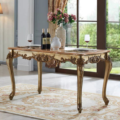 Rectangle 4-foot Dining Site Table Midcentury Solid Wood Table,55"L x 31.5"W x 29.5"H Gold Without Chairs Clearhalo ' dining_table' 'Dining Tables & Seating' 'Dining Tables' 'furn' 'furn_dining_table' 'Furniture' 'furniture_dining_table' 'Kitchen & Dining Furniture' 'kitchen&dining_furn' 'kitchen' 'kitchen_dining_table' 4020663
