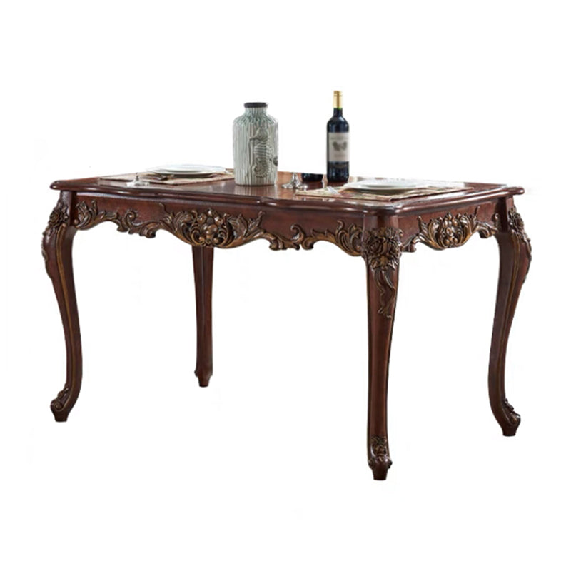 Rectangle 4-foot Dining Site Table Midcentury Solid Wood Table,55"L x 31.5"W x 29.5"H Brown Without Chairs Clearhalo ' dining_table' 'Dining Tables & Seating' 'Dining Tables' 'furn' 'furn_dining_table' 'Furniture' 'furniture_dining_table' 'Kitchen & Dining Furniture' 'kitchen&dining_furn' 'kitchen' 'kitchen_dining_table' 4020667