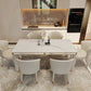 Luxury Sintered Stone Dining Table 4 Legs Base Scratch Resistant Rectangle Table for Home Clearhalo ' dining_table' 'Dining Tables & Seating' 'Dining Tables' 'furn' 'furn_dining_table' 'Furniture' 'furniture_dining_table' 'Kitchen & Dining Furniture' 'kitchen&dining_furn' 'kitchen' 'kitchen_dining_table' 4020695