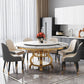Luxury Style Marble Dining Table Single Pedestal Base Round Table for Home Clearhalo ' dining_table' 'Dining Tables & Seating' 'Dining Tables' 'furn' 'furn_dining_table' 'Furniture' 'furniture_dining_table' 'Kitchen & Dining Furniture' 'kitchen&dining_furn' 'kitchen' 'kitchen_dining_table' 4020701