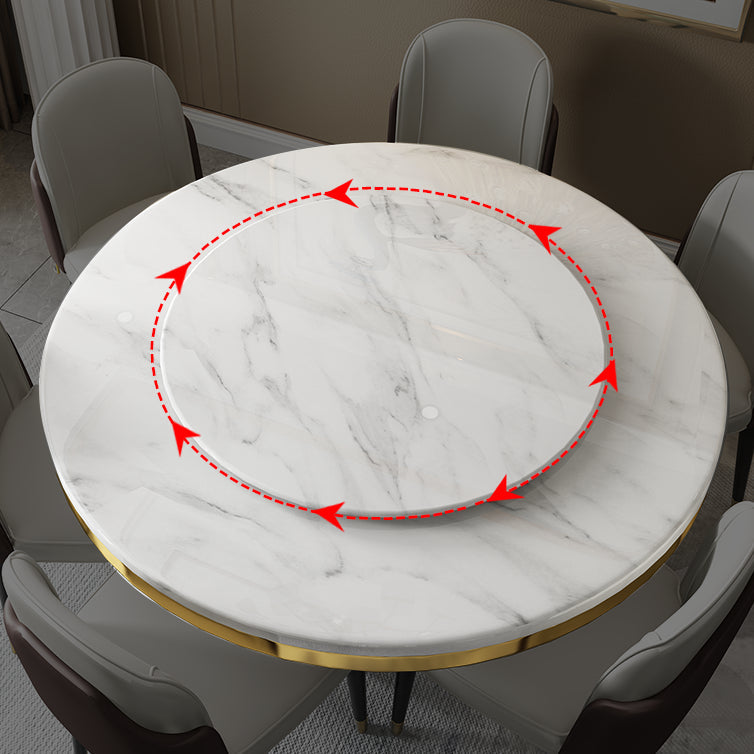Luxury Style Marble Dining Table Single Pedestal Base Round Table for Home Clearhalo ' dining_table' 'Dining Tables & Seating' 'Dining Tables' 'furn' 'furn_dining_table' 'Furniture' 'furniture_dining_table' 'Kitchen & Dining Furniture' 'kitchen&dining_furn' 'kitchen' 'kitchen_dining_table' 4020705