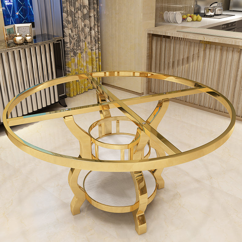Luxury Style Marble Dining Table Single Pedestal Base Round Table for Home Clearhalo ' dining_table' 'Dining Tables & Seating' 'Dining Tables' 'furn' 'furn_dining_table' 'Furniture' 'furniture_dining_table' 'Kitchen & Dining Furniture' 'kitchen&dining_furn' 'kitchen' 'kitchen_dining_table' 4020706