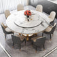 Luxury Style Marble Dining Table Single Pedestal Base Round Table for Home Clearhalo ' dining_table' 'Dining Tables & Seating' 'Dining Tables' 'furn' 'furn_dining_table' 'Furniture' 'furniture_dining_table' 'Kitchen & Dining Furniture' 'kitchen&dining_furn' 'kitchen' 'kitchen_dining_table' 4020708