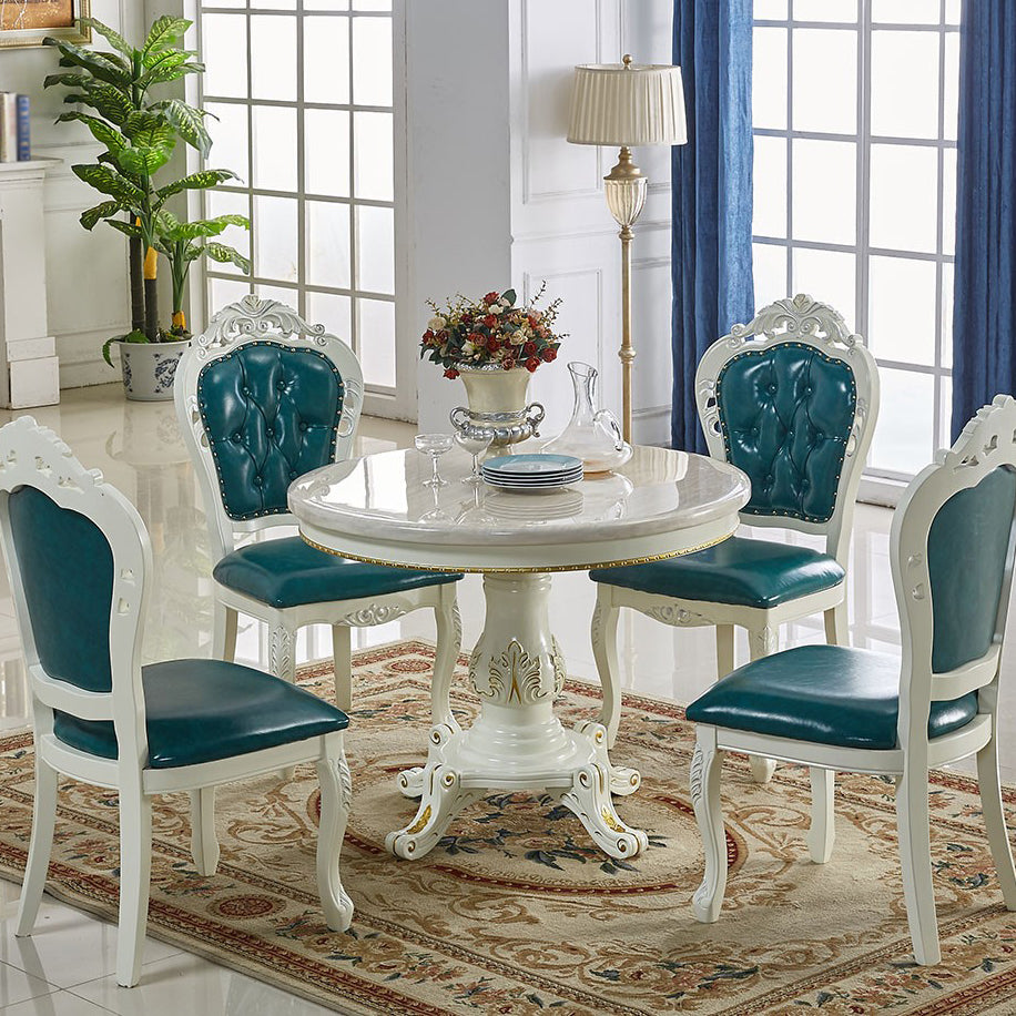 Solid Wood Victorian Round Dining Table Marble Table with Pedestal Base Clearhalo ' dining_table' 'Dining Tables & Seating' 'Dining Tables' 'furn' 'furn_dining_table' 'Furniture' 'furniture_dining_table' 'Kitchen & Dining Furniture' 'kitchen&dining_furn' 'kitchen' 'kitchen_dining_table' 4020714