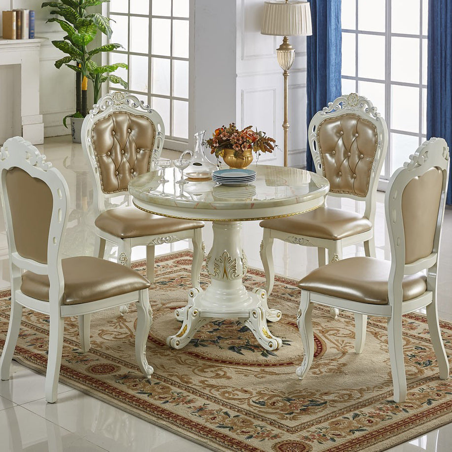 Solid Wood Victorian Round Dining Table Marble Table with Pedestal Base Clearhalo ' dining_table' 'Dining Tables & Seating' 'Dining Tables' 'furn' 'furn_dining_table' 'Furniture' 'furniture_dining_table' 'Kitchen & Dining Furniture' 'kitchen&dining_furn' 'kitchen' 'kitchen_dining_table' 4020717