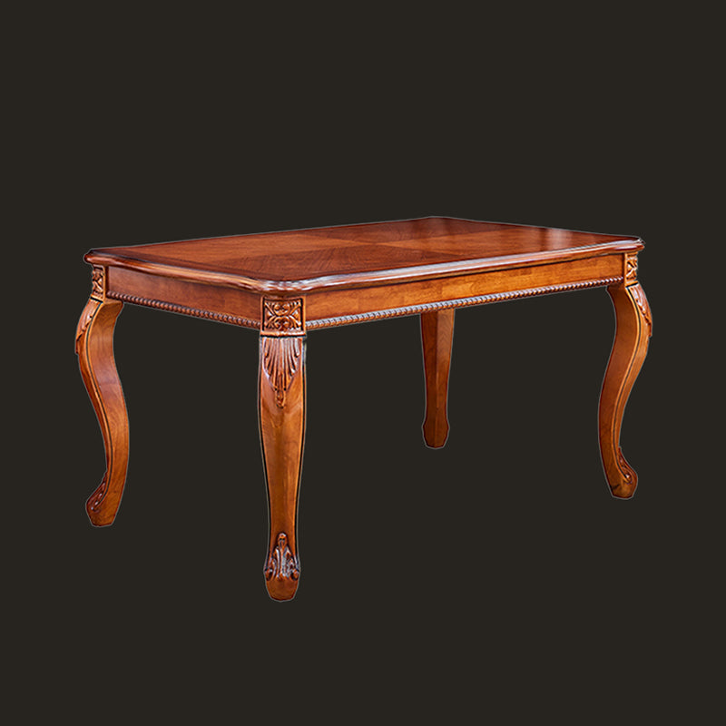 Rectangle Shape Mid-Century Modern Dining Table Brown Tone Fixed Table with 4 Legs Wood Clearhalo ' dining_table' 'Dining Tables & Seating' 'Dining Tables' 'Furniture' 'furniture_dining_table' 'Kitchen & Dining Furniture' 'kitchen&dining_furn' 'kitchen' 'kitchen_dining_table' 4020728