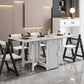 Foldable Sintered Stone Top Dining Table Modern Extendable Table with 4 Legs Clearhalo ' dining_table' 'Dining Tables & Seating' 'Dining Tables' 'furn' 'furn_dining_table' 'Furniture' 'furniture_dining_table' 'Kitchen & Dining Furniture' 'kitchen&dining_furn' 'kitchen' 'kitchen_dining_table' 4020797