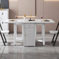 Foldable Sintered Stone Top Dining Table Modern Extendable Table with 4 Legs Clearhalo ' dining_table' 'Dining Tables & Seating' 'Dining Tables' 'furn' 'furn_dining_table' 'Furniture' 'furniture_dining_table' 'Kitchen & Dining Furniture' 'kitchen&dining_furn' 'kitchen' 'kitchen_dining_table' 4020798