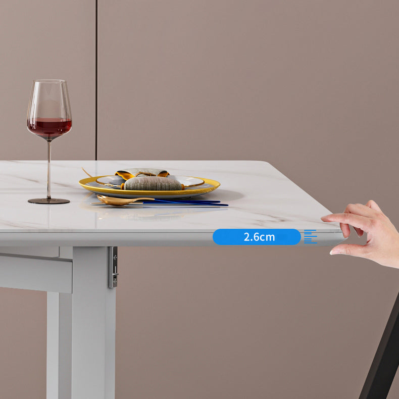 Foldable Sintered Stone Top Dining Table Modern Extendable Table with 4 Legs Clearhalo ' dining_table' 'Dining Tables & Seating' 'Dining Tables' 'furn' 'furn_dining_table' 'Furniture' 'furniture_dining_table' 'Kitchen & Dining Furniture' 'kitchen&dining_furn' 'kitchen' 'kitchen_dining_table' 4020802