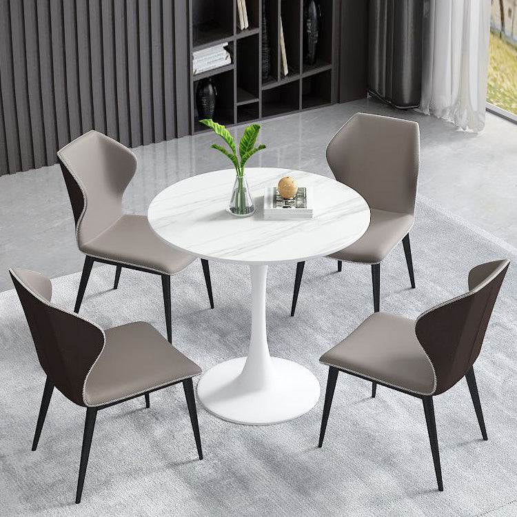 Simple Round Dining Table Sintered Stone Table with Tulip Base for Dining Room Clearhalo ' dining_table' 'Dining Tables & Seating' 'Dining Tables' 'furn' 'furn_dining_table' 'Furniture' 'furniture_dining_table' 'Kitchen & Dining Furniture' 'kitchen&dining_furn' 'kitchen' 'kitchen_dining_table' 4020807