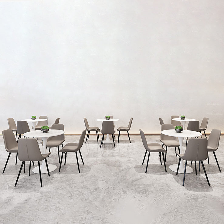 Simple Round Dining Table Sintered Stone Table with Tulip Base for Dining Room Clearhalo ' dining_table' 'Dining Tables & Seating' 'Dining Tables' 'furn' 'furn_dining_table' 'Furniture' 'furniture_dining_table' 'Kitchen & Dining Furniture' 'kitchen&dining_furn' 'kitchen' 'kitchen_dining_table' 4020814
