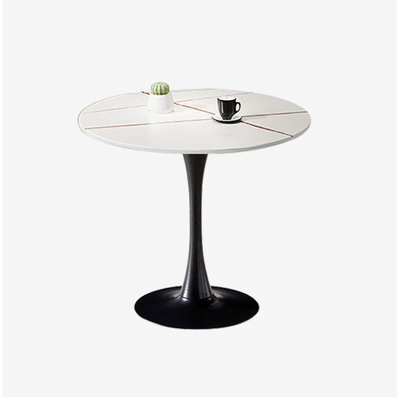 Simple Round Dining Table Sintered Stone Table with Tulip Base for Dining Room White Gold Black Clearhalo ' dining_table' 'Dining Tables & Seating' 'Dining Tables' 'furn' 'furn_dining_table' 'Furniture' 'furniture_dining_table' 'Kitchen & Dining Furniture' 'kitchen&dining_furn' 'kitchen' 'kitchen_dining_table' 4020815