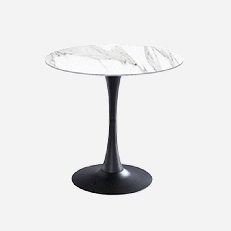 Simple Round Dining Table Sintered Stone Table with Tulip Base for Dining Room White Black Clearhalo ' dining_table' 'Dining Tables & Seating' 'Dining Tables' 'furn' 'furn_dining_table' 'Furniture' 'furniture_dining_table' 'Kitchen & Dining Furniture' 'kitchen&dining_furn' 'kitchen' 'kitchen_dining_table' 4020819