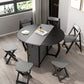 Foldable Rubberwood Dining Table Extendable Round Table with Storage Trestle Base Clearhalo ' dining_table' 'Dining Tables & Seating' 'Dining Tables' 'furn' 'furn_dining_table' 'Furniture' 'furniture_dining_table' 'Kitchen & Dining Furniture' 'kitchen&dining_furn' 'kitchen' 'kitchen_dining_table' 4020826