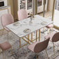 Faux Marble Dining Table Simplicity Style Sled Base Table for Dining Room Gold Without Chairs Clearhalo ' dining_table' 'Dining Tables & Seating' 'Dining Tables' 'furn' 'furn_dining_table' 'Furniture' 'furniture_dining_table' 'Kitchen & Dining Furniture' 'kitchen&dining_furn' 'kitchen' 'kitchen_dining_table' 4020859