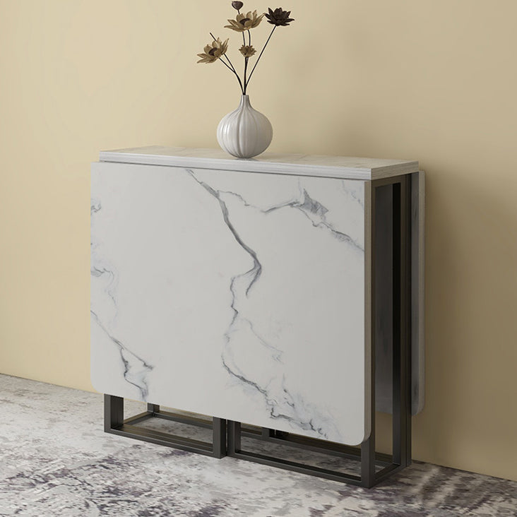 Faux Marble Dining Table Simplicity Style Sled Base Table for Dining Room Clearhalo ' dining_table' 'Dining Tables & Seating' 'Dining Tables' 'furn' 'furn_dining_table' 'Furniture' 'furniture_dining_table' 'Kitchen & Dining Furniture' 'kitchen&dining_furn' 'kitchen' 'kitchen_dining_table' 4020860