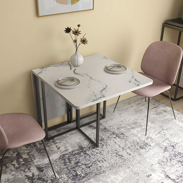 Faux Marble Dining Table Simplicity Style Sled Base Table for Dining Room Clearhalo ' dining_table' 'Dining Tables & Seating' 'Dining Tables' 'furn' 'furn_dining_table' 'Furniture' 'furniture_dining_table' 'Kitchen & Dining Furniture' 'kitchen&dining_furn' 'kitchen' 'kitchen_dining_table' 4020869