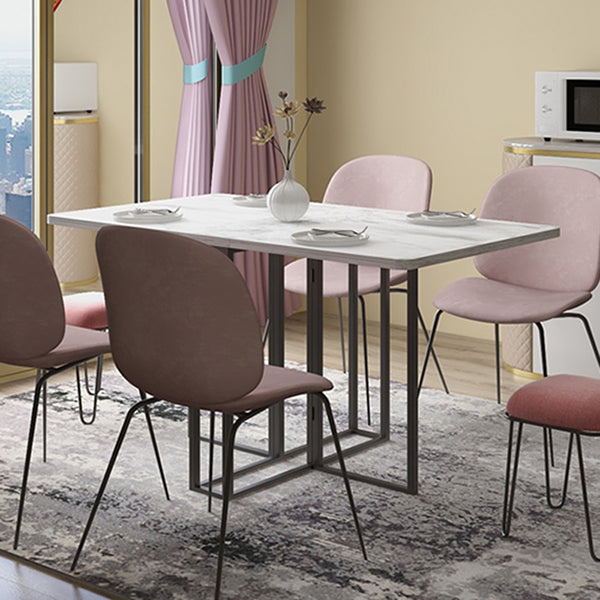 Faux Marble Dining Table Simplicity Style Sled Base Table for Dining Room Clearhalo ' dining_table' 'Dining Tables & Seating' 'Dining Tables' 'furn' 'furn_dining_table' 'Furniture' 'furniture_dining_table' 'Kitchen & Dining Furniture' 'kitchen&dining_furn' 'kitchen' 'kitchen_dining_table' 4020870