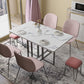 Faux Marble Dining Table Simplicity Style Sled Base Table for Dining Room Clearhalo ' dining_table' 'Dining Tables & Seating' 'Dining Tables' 'furn' 'furn_dining_table' 'Furniture' 'furniture_dining_table' 'Kitchen & Dining Furniture' 'kitchen&dining_furn' 'kitchen' 'kitchen_dining_table' 4020871