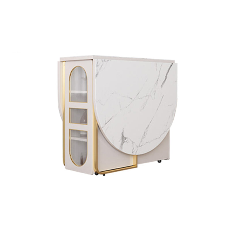 59'' Foldable Sintered Stone Top Dining Table Modern Oval Table with Storage Trestle Base White Without Chairs Clearhalo ' dining_table' 'Dining Tables & Seating' 'Dining Tables' 'furn' 'furn_dining_table' 'Furniture' 'furniture_dining_table' 'Kitchen & Dining Furniture' 'kitchen&dining_furn' 'kitchen' 'kitchen_dining_table' 4020875