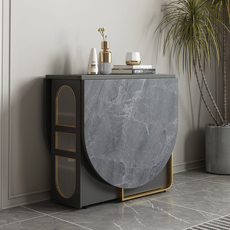 59'' Foldable Sintered Stone Top Dining Table Modern Oval Table with Storage Trestle Base Clearhalo ' dining_table' 'Dining Tables & Seating' 'Dining Tables' 'furn' 'furn_dining_table' 'Furniture' 'furniture_dining_table' 'Kitchen & Dining Furniture' 'kitchen&dining_furn' 'kitchen' 'kitchen_dining_table' 4020885