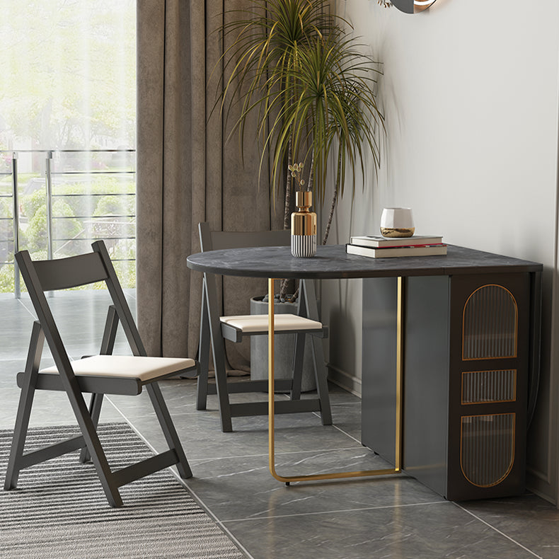 59'' Foldable Sintered Stone Top Dining Table Modern Oval Table with Storage Trestle Base Clearhalo ' dining_table' 'Dining Tables & Seating' 'Dining Tables' 'furn' 'furn_dining_table' 'Furniture' 'furniture_dining_table' 'Kitchen & Dining Furniture' 'kitchen&dining_furn' 'kitchen' 'kitchen_dining_table' 4020886