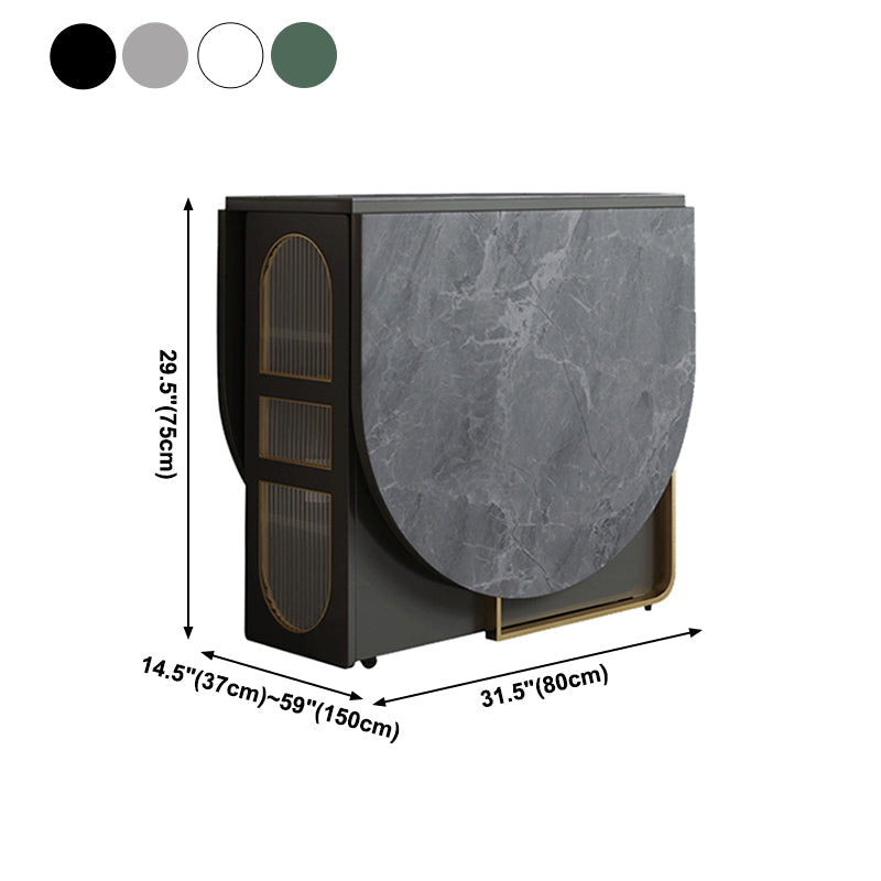 59'' Foldable Sintered Stone Top Dining Table Modern Oval Table with Storage Trestle Base Clearhalo ' dining_table' 'Dining Tables & Seating' 'Dining Tables' 'furn' 'furn_dining_table' 'Furniture' 'furniture_dining_table' 'Kitchen & Dining Furniture' 'kitchen&dining_furn' 'kitchen' 'kitchen_dining_table' 4020889