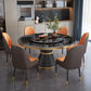 Marble Dining Table Luxury Style Single Pedestal Base Table for Dining Room Clearhalo ' dining_table' 'Dining Tables & Seating' 'Dining Tables' 'furn' 'furn_dining_table' 'Furniture' 'furniture_dining_table' 'Kitchen & Dining Furniture' 'kitchen&dining_furn' 'kitchen' 'kitchen_dining_table' 4020891