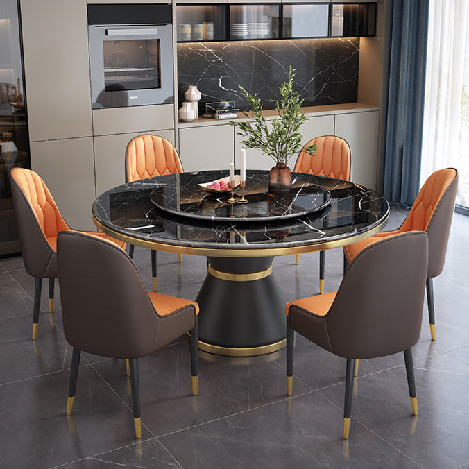 Marble Dining Table Luxury Style Single Pedestal Base Table for Dining Room Clearhalo ' dining_table' 'Dining Tables & Seating' 'Dining Tables' 'furn' 'furn_dining_table' 'Furniture' 'furniture_dining_table' 'Kitchen & Dining Furniture' 'kitchen&dining_furn' 'kitchen' 'kitchen_dining_table' 4020891