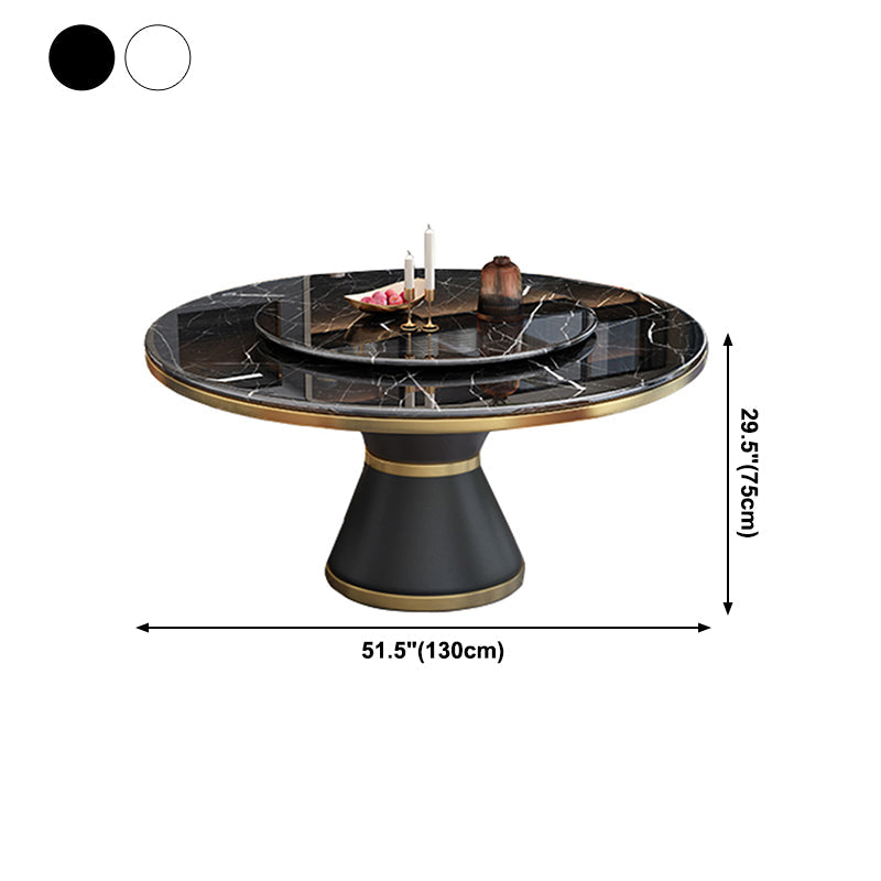 Marble Dining Table Luxury Style Single Pedestal Base Table for Dining Room Clearhalo ' dining_table' 'Dining Tables & Seating' 'Dining Tables' 'furn' 'furn_dining_table' 'Furniture' 'furniture_dining_table' 'Kitchen & Dining Furniture' 'kitchen&dining_furn' 'kitchen' 'kitchen_dining_table' 4020898