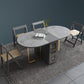 Sintered Stone Dining Table Modern Oval Drop-Leaf 59" Dining Table for Home Use Clearhalo ' dining_table' 'Dining Tables & Seating' 'Dining Tables' 'furn' 'furn_dining_table' 'Furniture' 'furniture_dining_table' 'Kitchen & Dining Furniture' 'kitchen&dining_furn' 'kitchen' 'kitchen_dining_table' 4020902