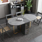 Sintered Stone Dining Table Modern Oval Drop-Leaf 59" Dining Table for Home Use Clearhalo ' dining_table' 'Dining Tables & Seating' 'Dining Tables' 'furn' 'furn_dining_table' 'Furniture' 'furniture_dining_table' 'Kitchen & Dining Furniture' 'kitchen&dining_furn' 'kitchen' 'kitchen_dining_table' 4020909