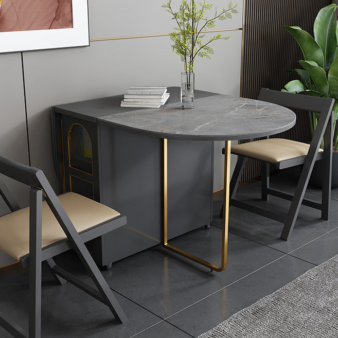 Sintered Stone Dining Table Modern Oval Drop-Leaf 59" Dining Table for Home Use Clearhalo ' dining_table' 'Dining Tables & Seating' 'Dining Tables' 'furn' 'furn_dining_table' 'Furniture' 'furniture_dining_table' 'Kitchen & Dining Furniture' 'kitchen&dining_furn' 'kitchen' 'kitchen_dining_table' 4020910