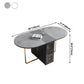 Sintered Stone Dining Table Modern Oval Drop-Leaf 59" Dining Table for Home Use Clearhalo ' dining_table' 'Dining Tables & Seating' 'Dining Tables' 'furn' 'furn_dining_table' 'Furniture' 'furniture_dining_table' 'Kitchen & Dining Furniture' 'kitchen&dining_furn' 'kitchen' 'kitchen_dining_table' 4020911